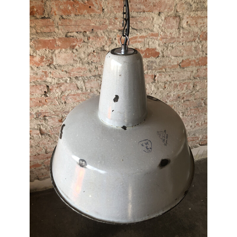 Vintage Wikasy A23 industriële fabrieks hanglamp, 1950