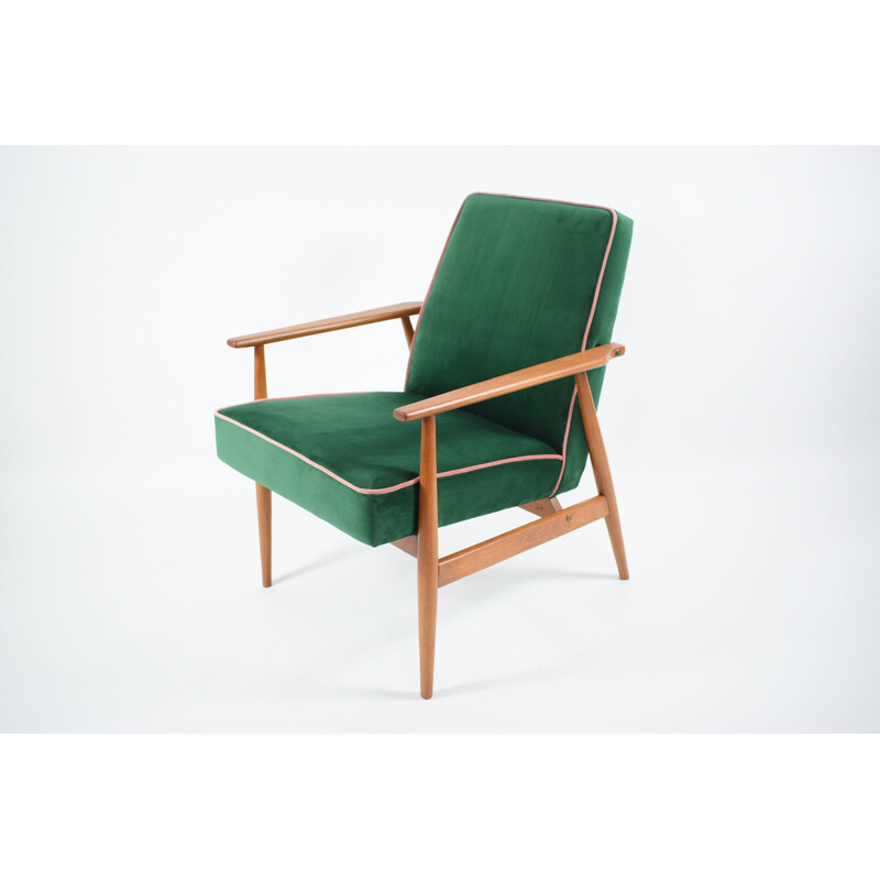 Armchair mid century 300-190 designer H.Lis green bottle pink 1970