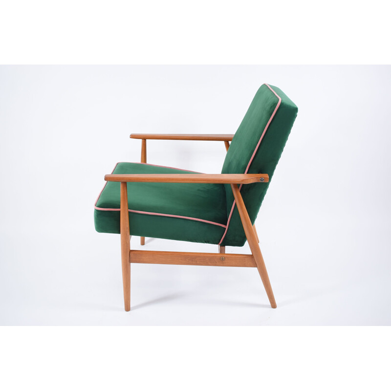 Armchair mid century 300-190 designer H.Lis green bottle pink 1970