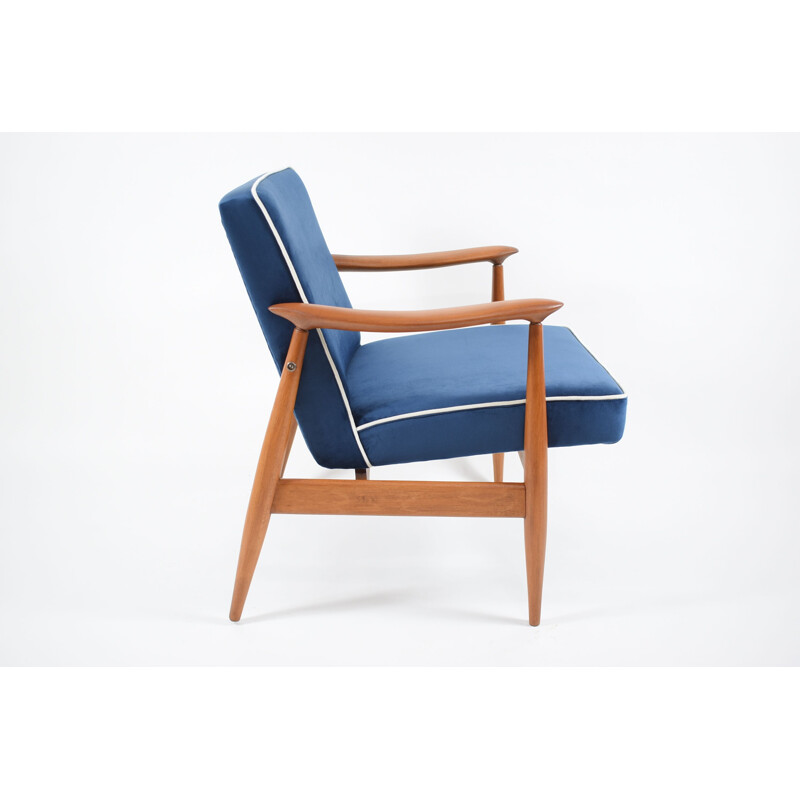 Vintage armchair GFM-87 designer E.Homa navy blue