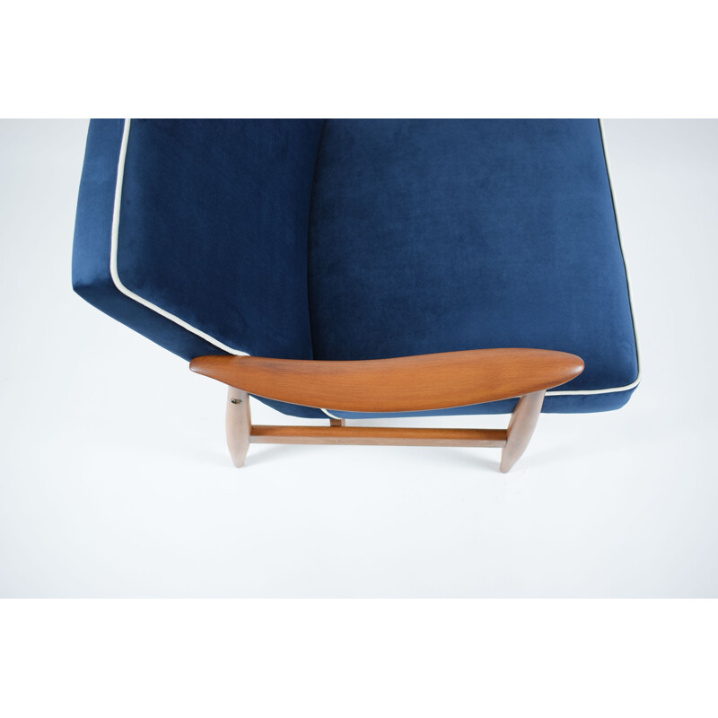 Vintage armchair GFM-87 designer E.Homa navy blue