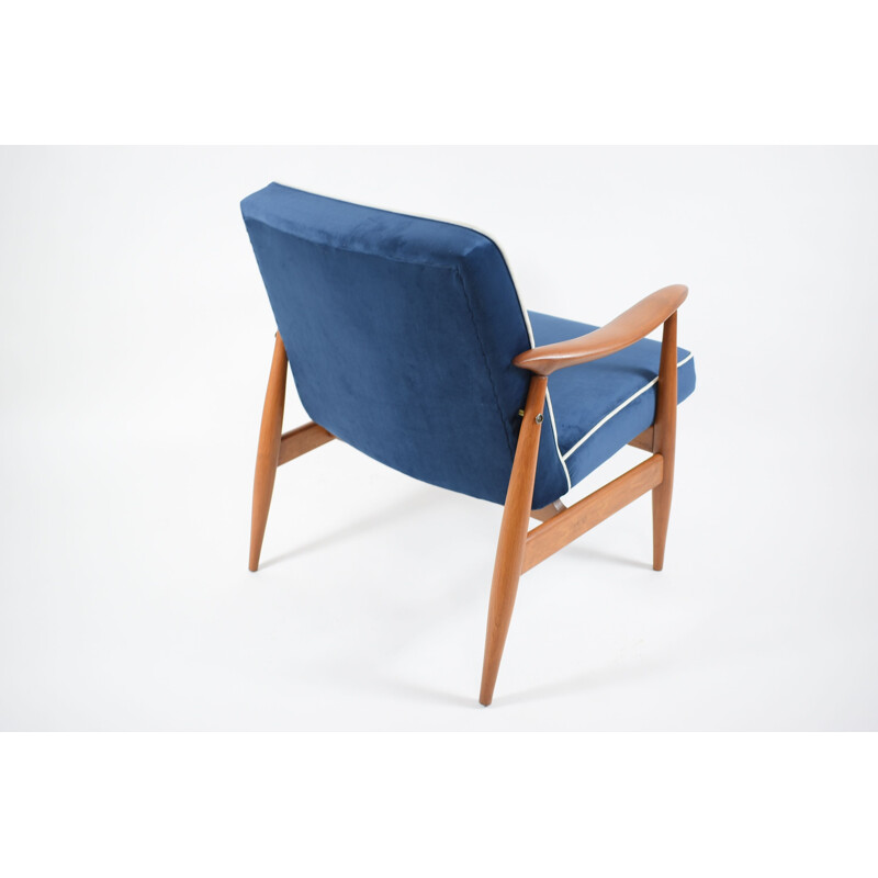 Vintage armchair GFM-87 designer E.Homa navy blue