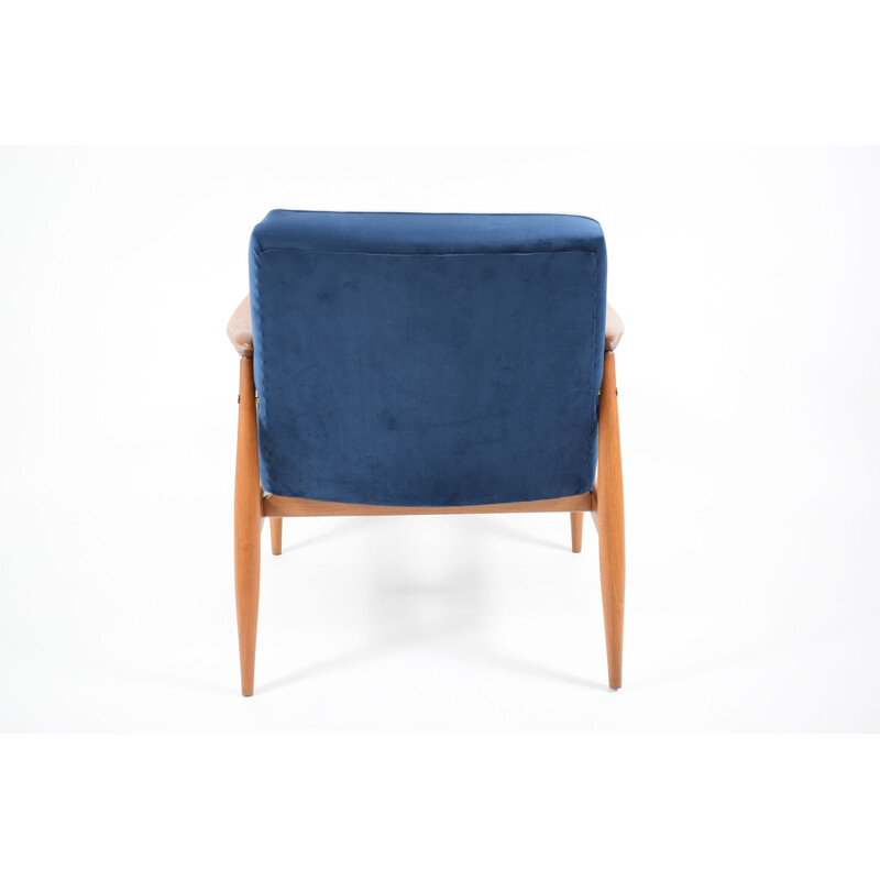 Vintage armchair GFM-87 designer E.Homa navy blue