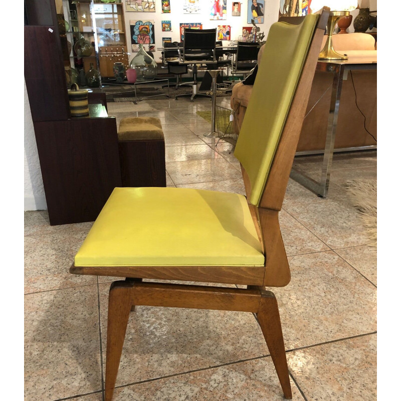 Set of 4 chairs in Mauritian oak pre 1950s