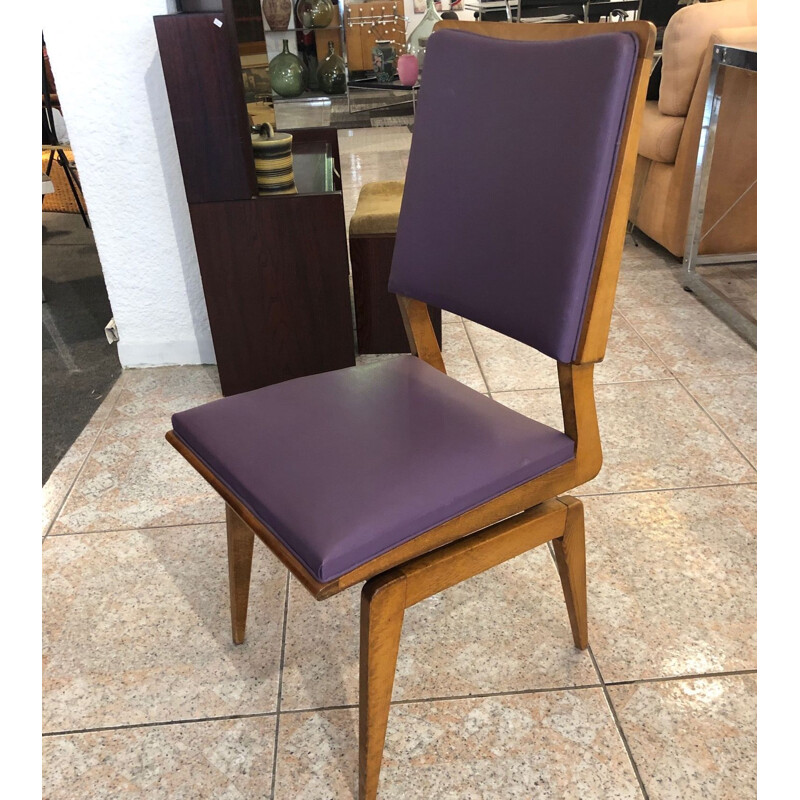 Set of 4 chairs in Mauritian oak pre 1950s