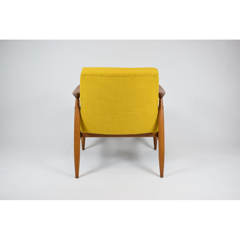 Vintage fauteuil van E. Homa voor Gościńska Meubelfabriek, Polen, geel 1960