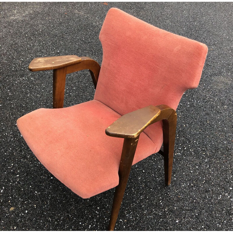 Vintage armchair in oak from roger landault 