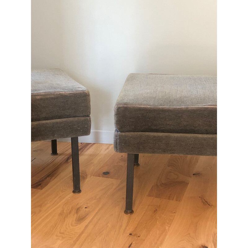 Pair of large vintage pouffes or stools 1950's 