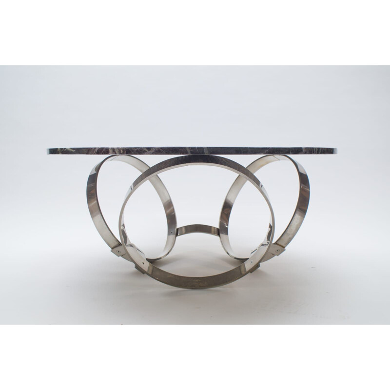 Vintage chrome and marble coffee table, 1960