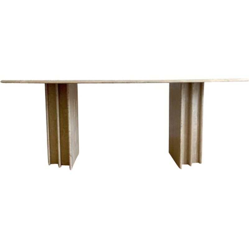 Travertine dining table 1970s