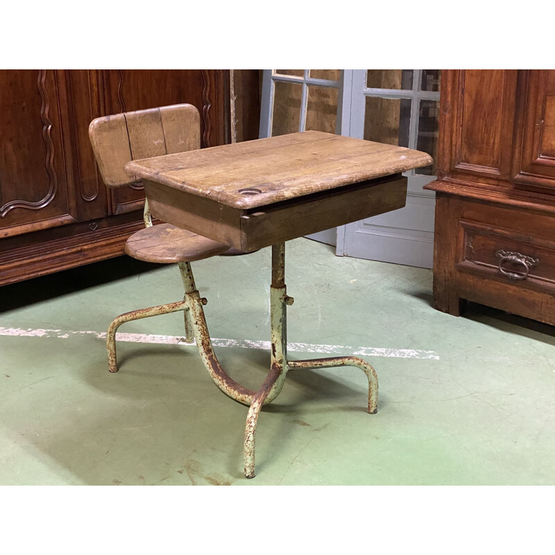 Vintage oak school desk 1950s