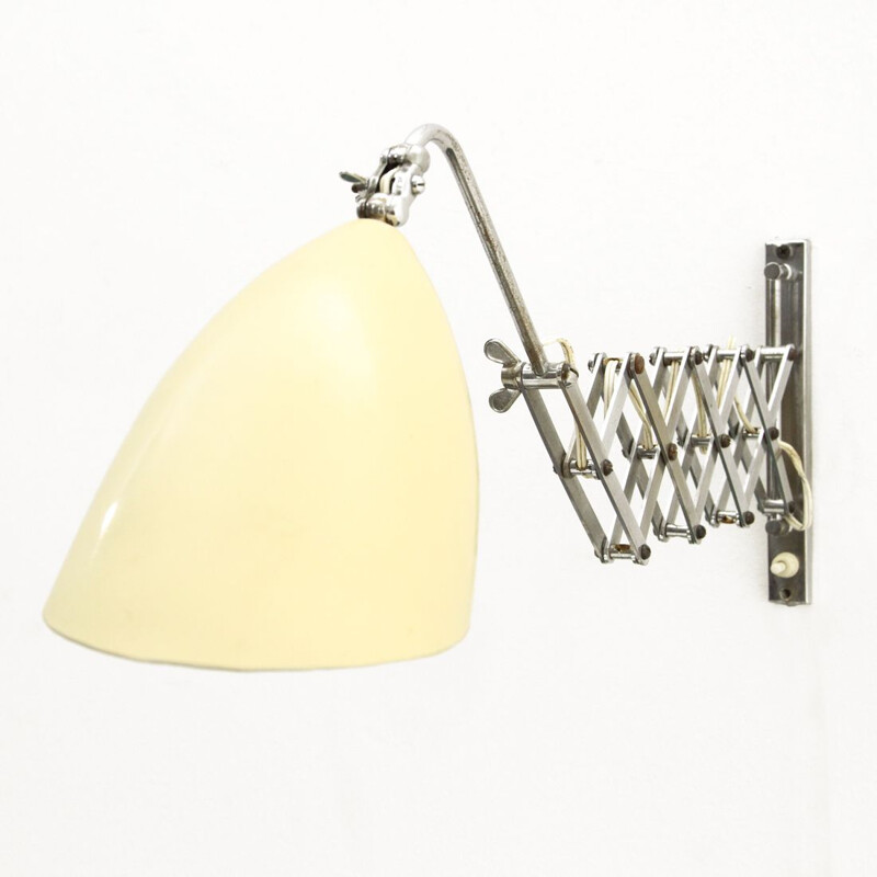 Wall Lamp chromed and cream Pantograph, Italian 1950s