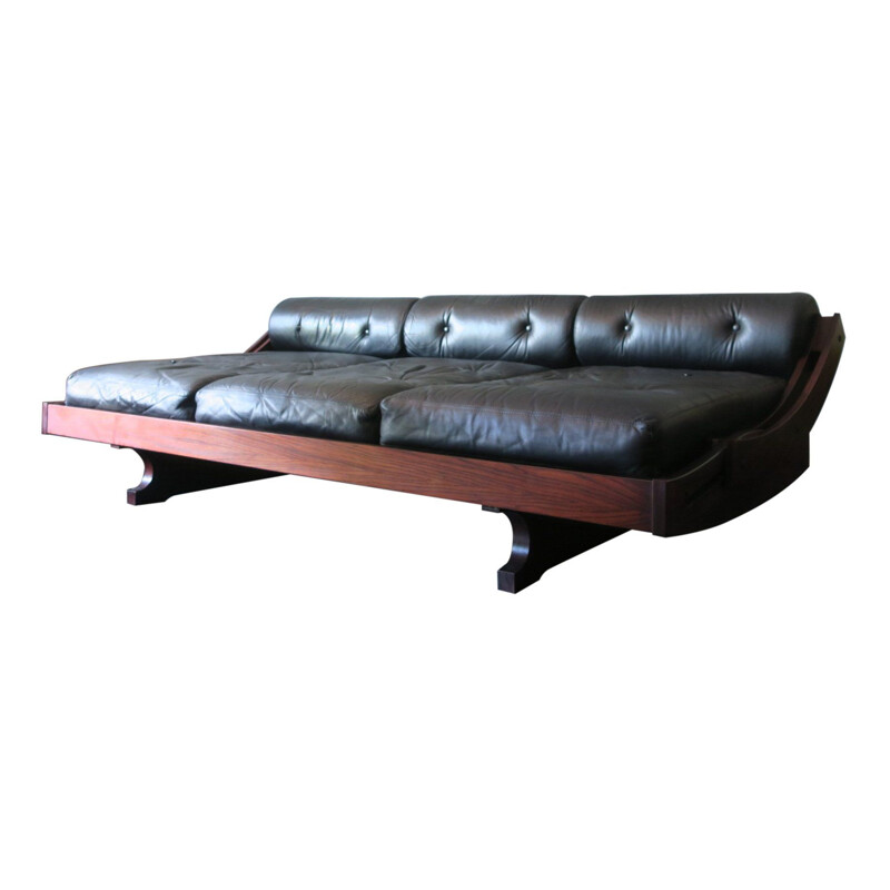 Sofa Daybed vintage Gianni Songia for Sormani GS195 Rosewood and Leather, 1963