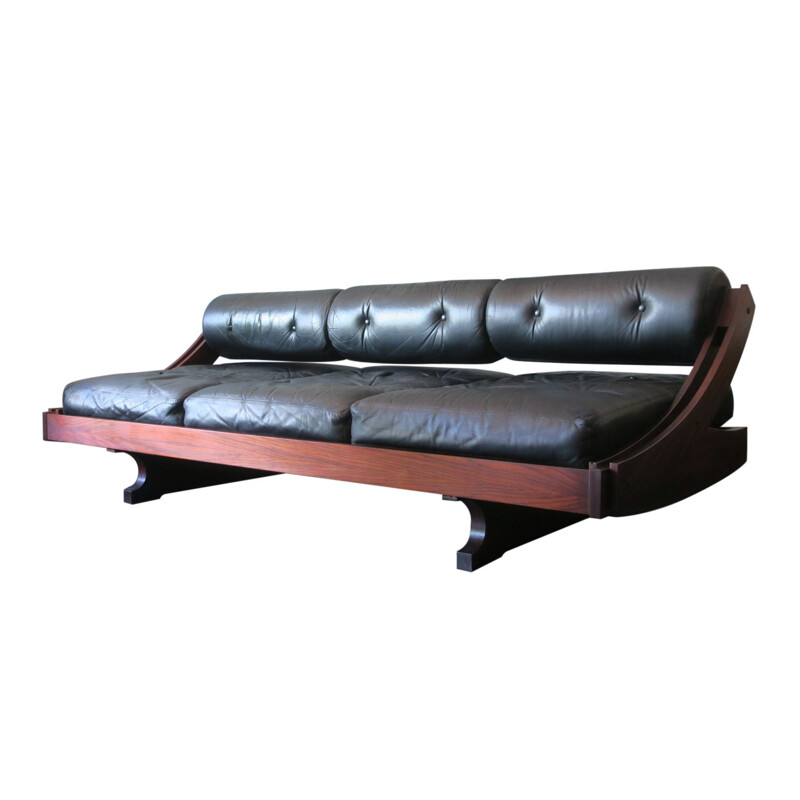 Sofa Daybed vintage Gianni Songia for Sormani GS195 Rosewood and Leather, 1963