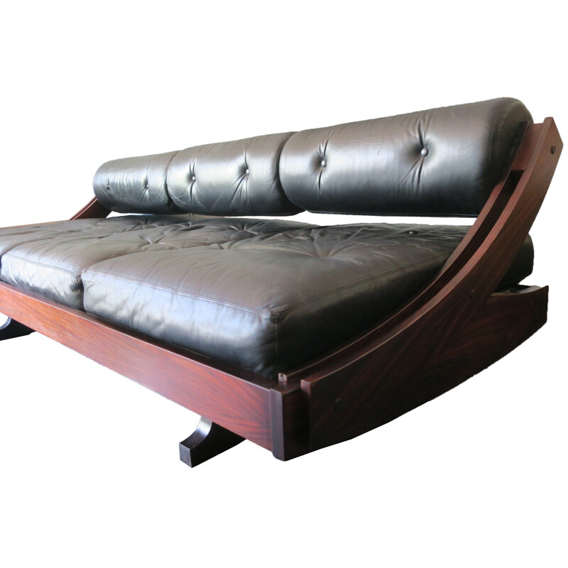 Sofa Daybed vintage Gianni Songia for Sormani GS195 Rosewood and Leather, 1963