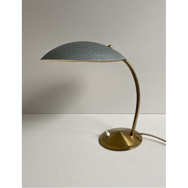 Brass Desk Lamp, Mid Century Stilnovo Style, Italian 1950