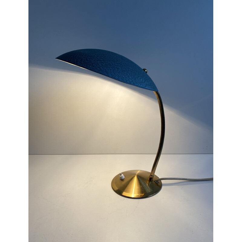 Brass Desk Lamp, Mid Century Stilnovo Style, Italian 1950