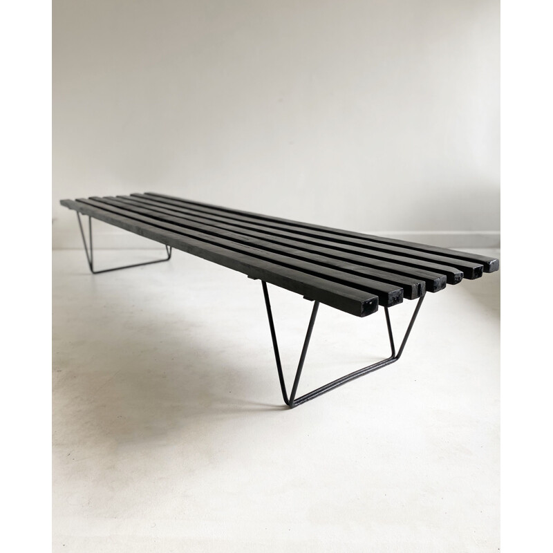 Interplan' Vintage slatted bench table Vintage by Robin Day for Hille, 1950