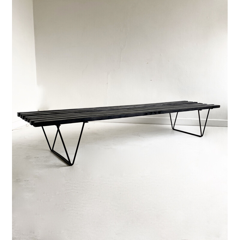 Interplan' Vintage slatted bench table Vintage by Robin Day for Hille, 1950