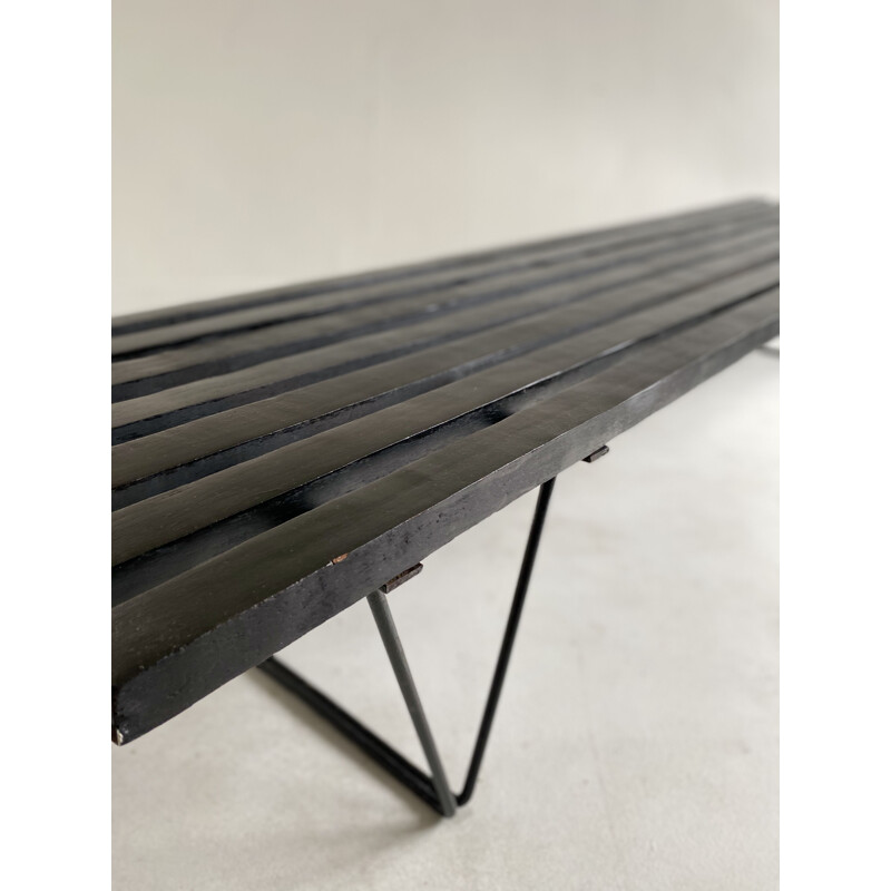 Interplan' Vintage slatted bench table Vintage by Robin Day for Hille, 1950