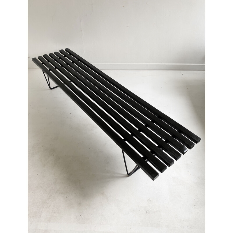 Interplan' Vintage slatted bench table Vintage by Robin Day for Hille, 1950