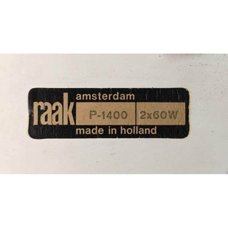 Vintage Raak 'Licht-Tichels' wandlamp P-1400, Amsterdam 1972