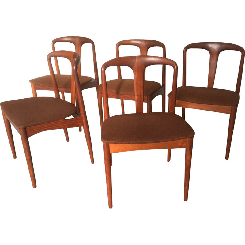 Uldum Møbelfabrik set of 5 chairs in teak, Johannes ANDERSEN - 1960s