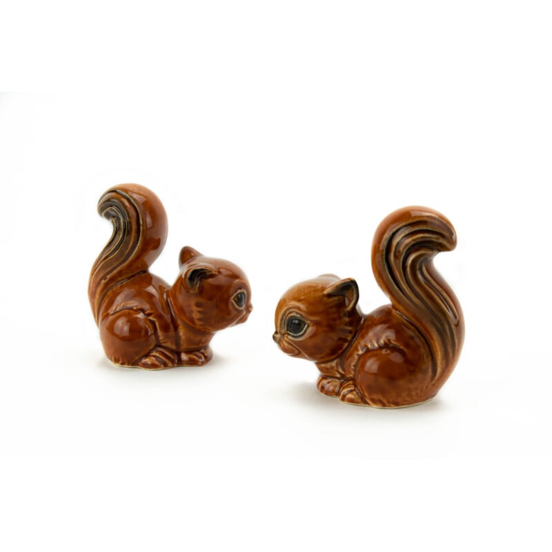 Paire d'écureuils vintage en porcelaine Figures  de Goebel, Allemagne, 1970