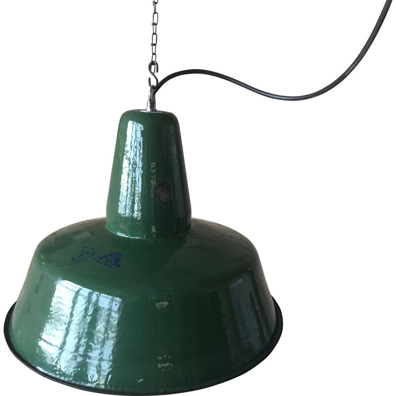 Lámpara de suspensión industrial Wikasy A23 vintage, 1950