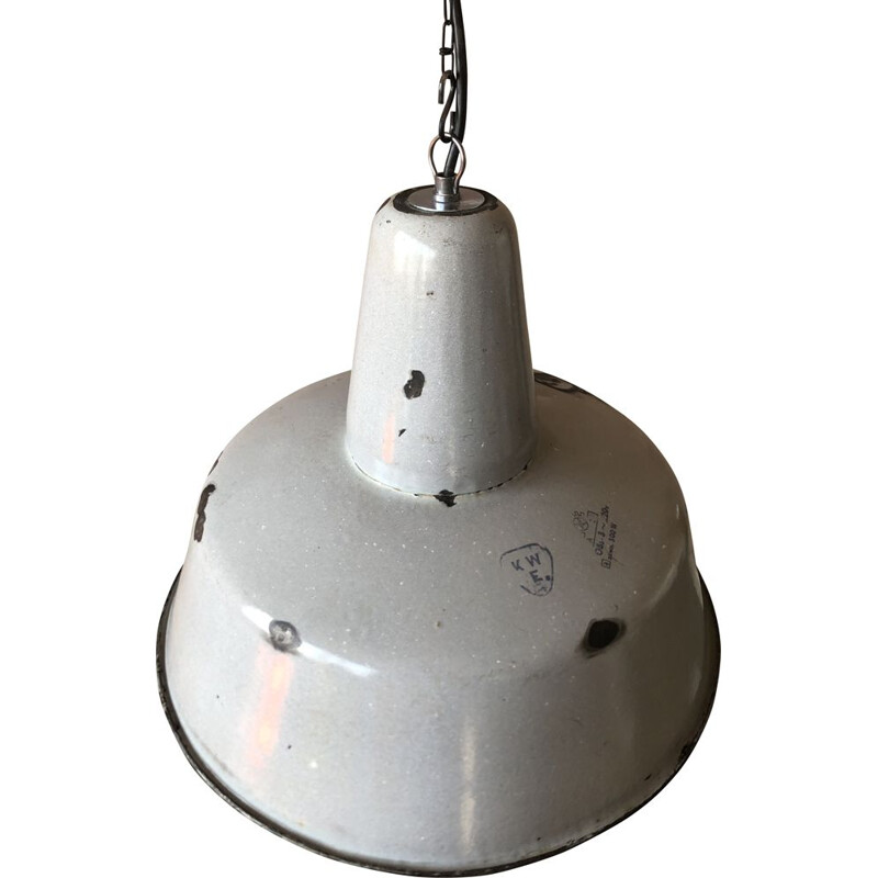 Wikasy A23 Industrial Factory vintage suspension lamp, 1950