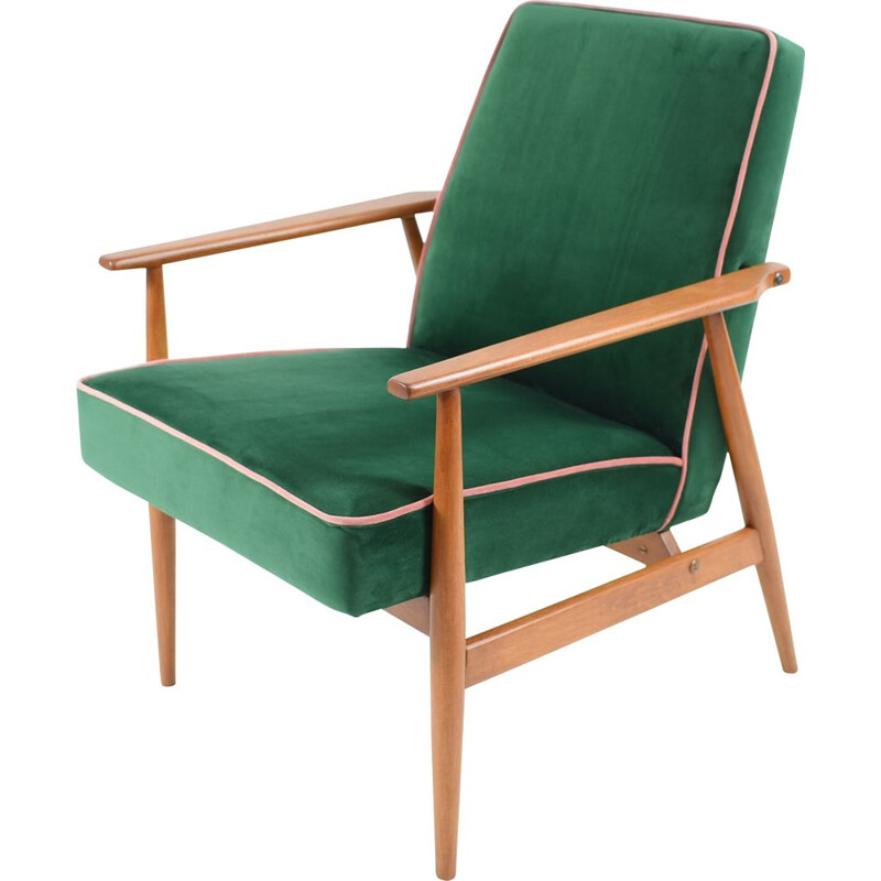 Armchair mid century 300-190 designer H.Lis green bottle pink 1970