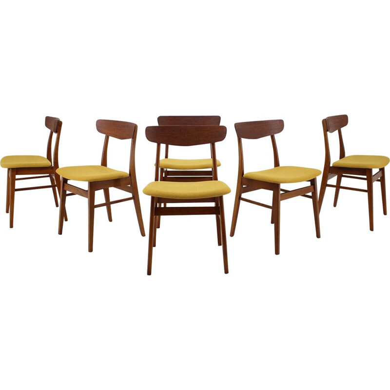 Set of 6 Danish Teak Dining Chairs, 1960s 