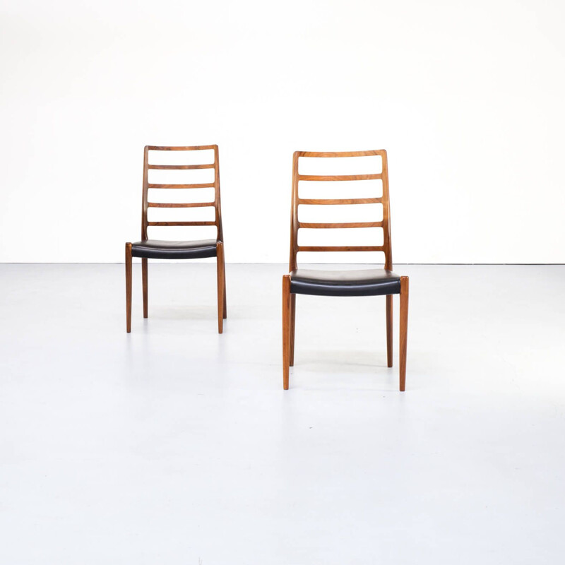 Chair model 82  teak and black Moller created 1970s