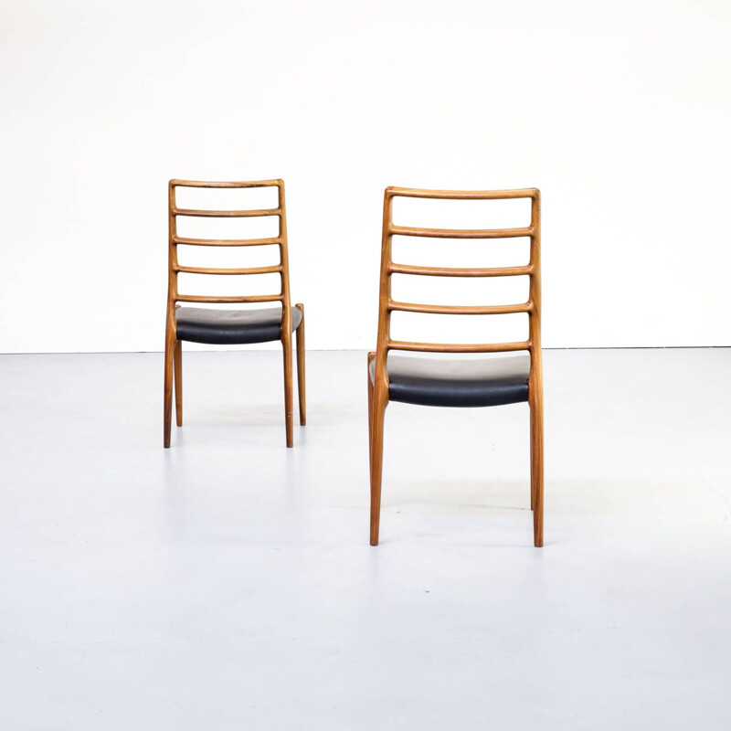 Chair model 82  teak and black Moller created 1970s