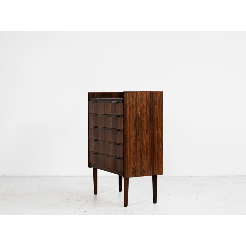 Small chest of 5 drawers Midcentury  in rosewood Danish 1960s