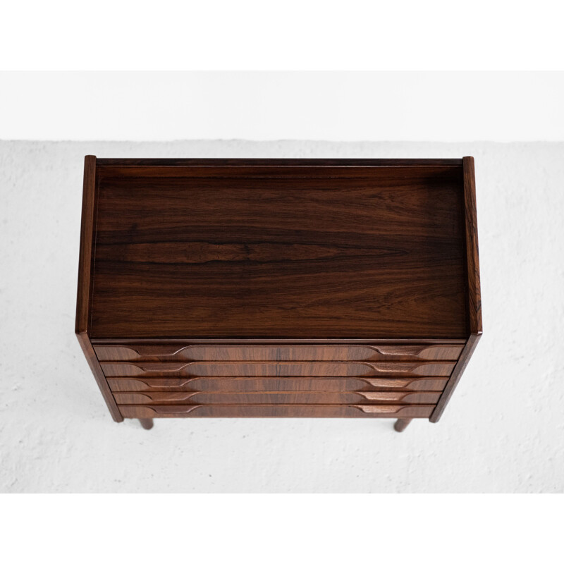 Small chest of 5 drawers Midcentury  in rosewood Danish 1960s