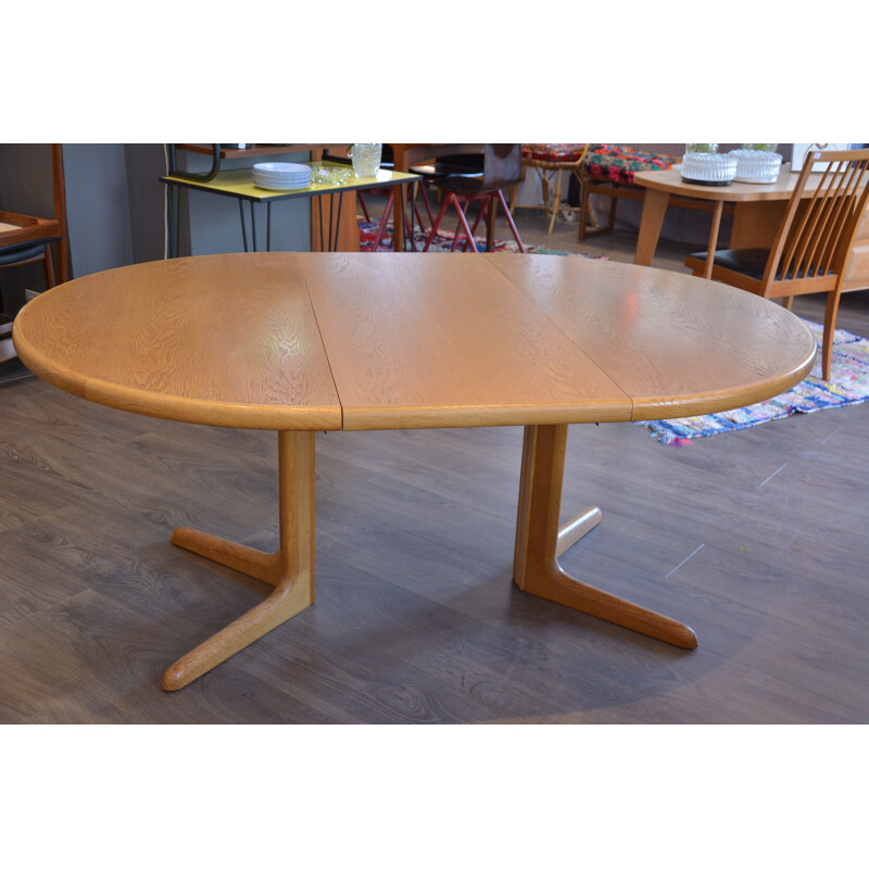 Table extensible scandinave en bois blond - 1960
