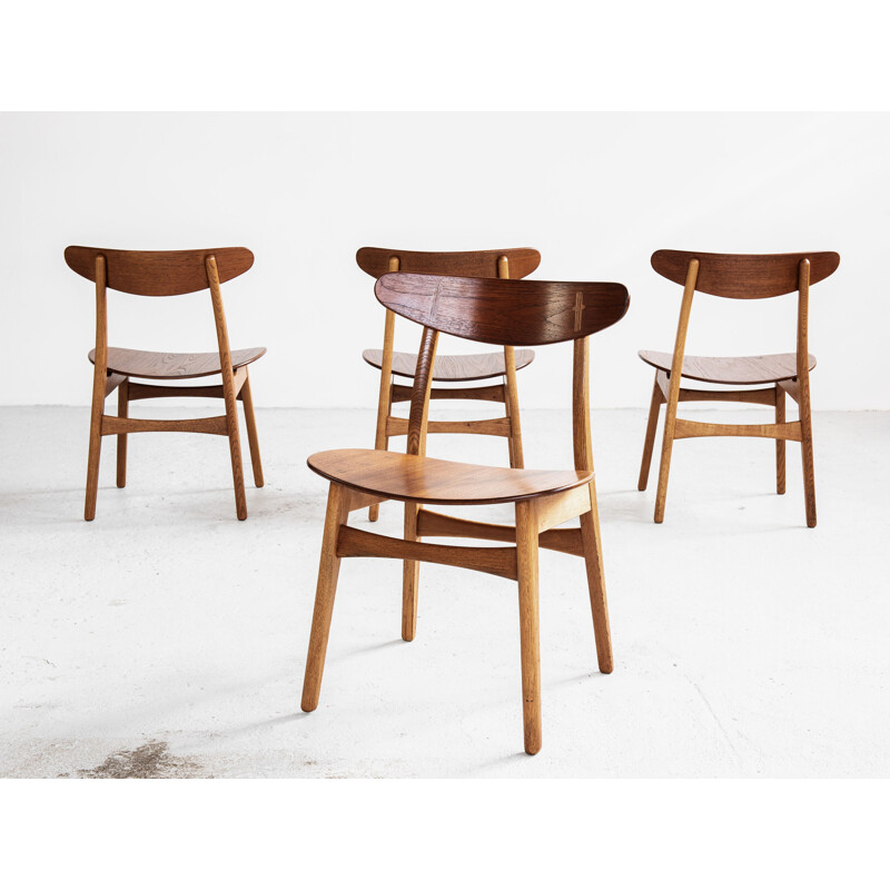 Dining set Midcentury in teak and oak by Hans Wegner Danish 1950s