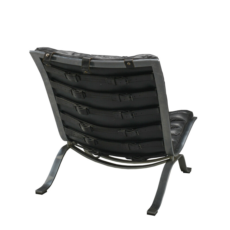 Arne Norell mobel AB "Ari" lounge chair in leather and steel, Arne NORELL - 1960s