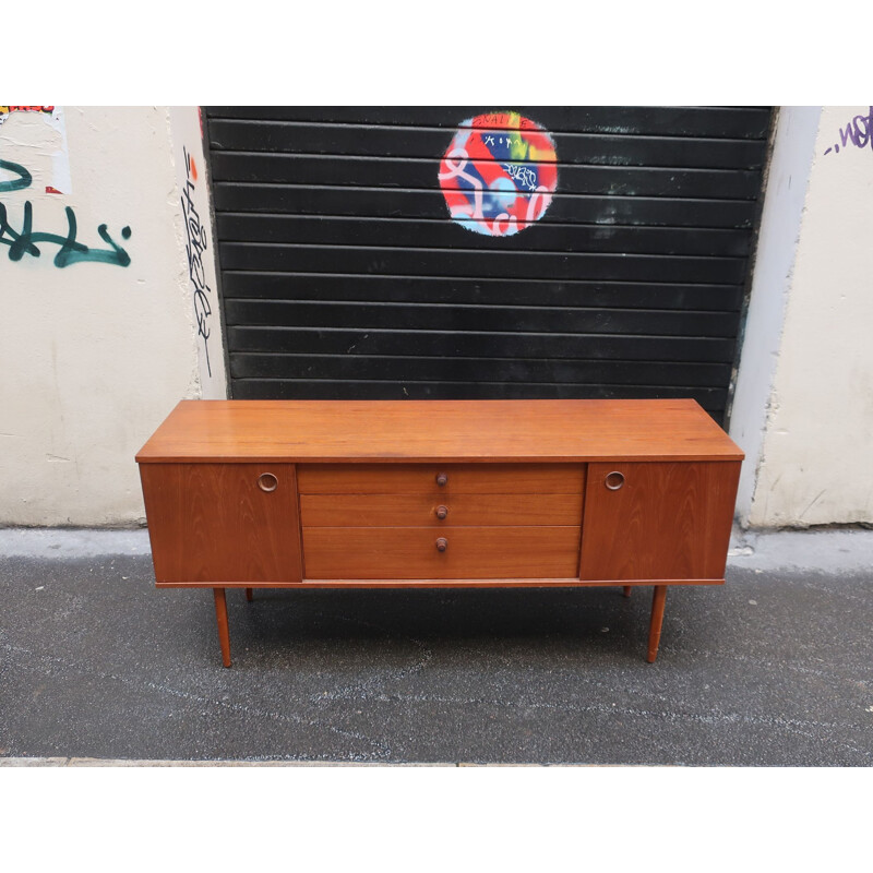 Sideboard Vintage 2 sliding doors in teak 1960