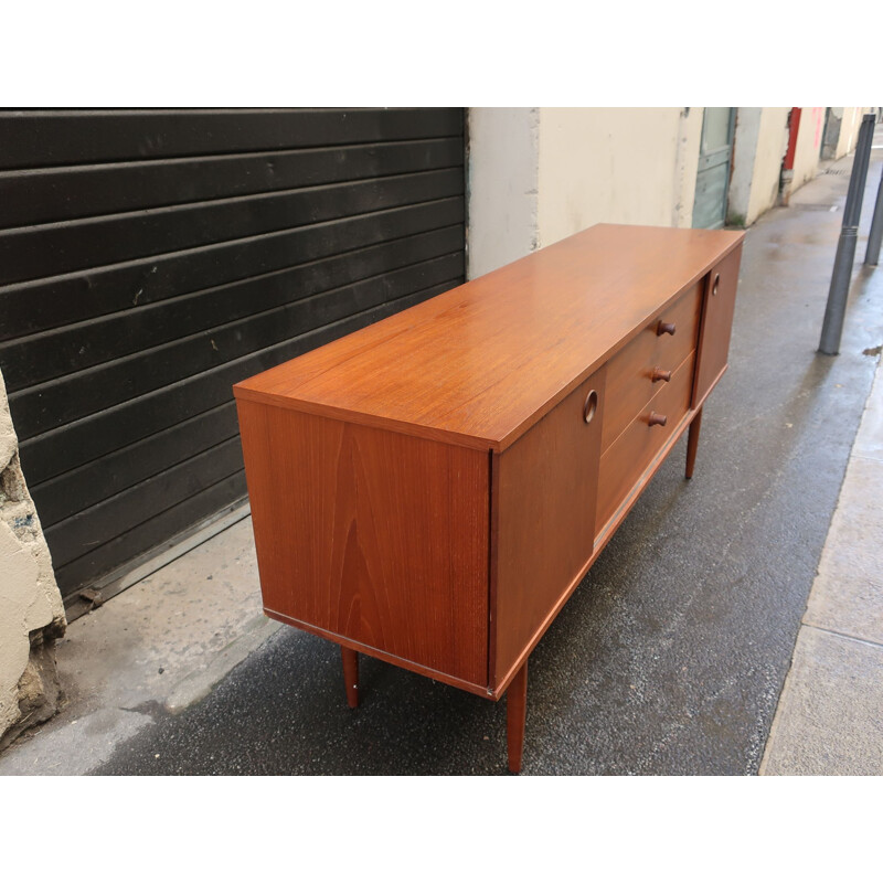 Sideboard Vintage 2 sliding doors in teak 1960