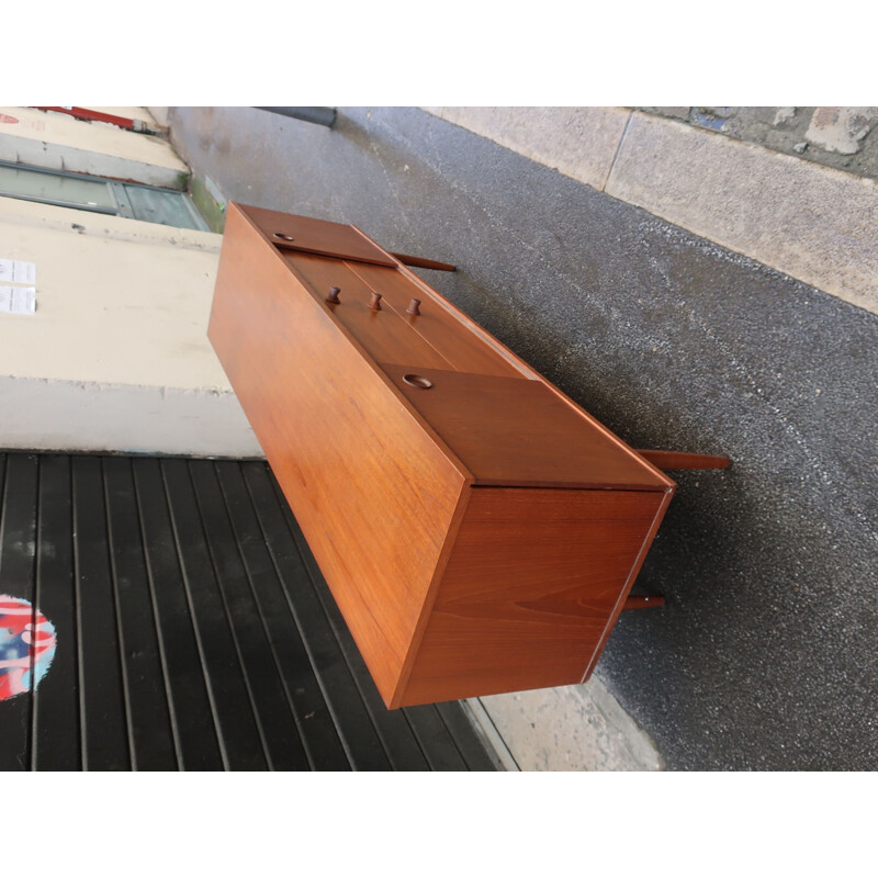 Sideboard Vintage 2 sliding doors in teak 1960