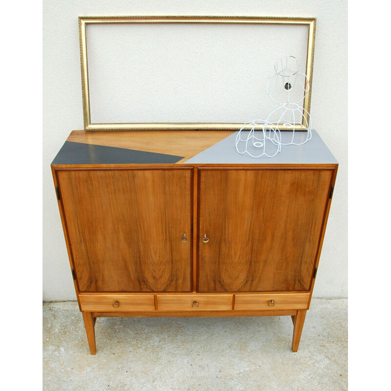 Vintage teak and rosewood cupboard - 1960s