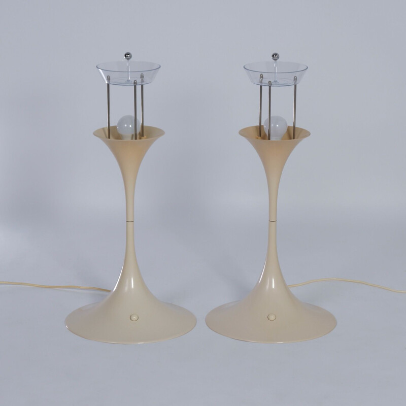 Coppia di lampade da tavolo vintage Panthella di Verner Panton per Louis Poulsen, 1970