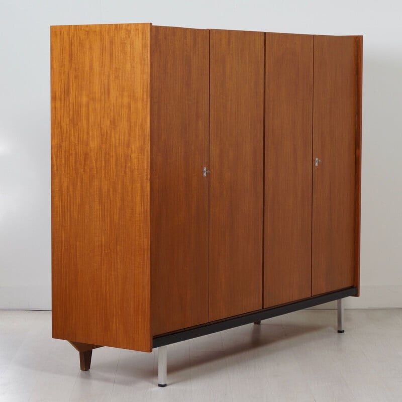 Teak Wardrobe Mid-Century  with Four Doors, 1960s