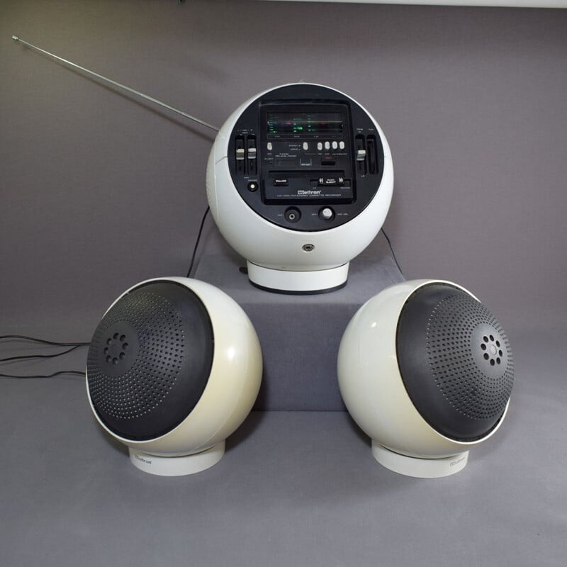 Radio d'epoca con 2 altoparlanti Weltron 'Space Ball' 2004