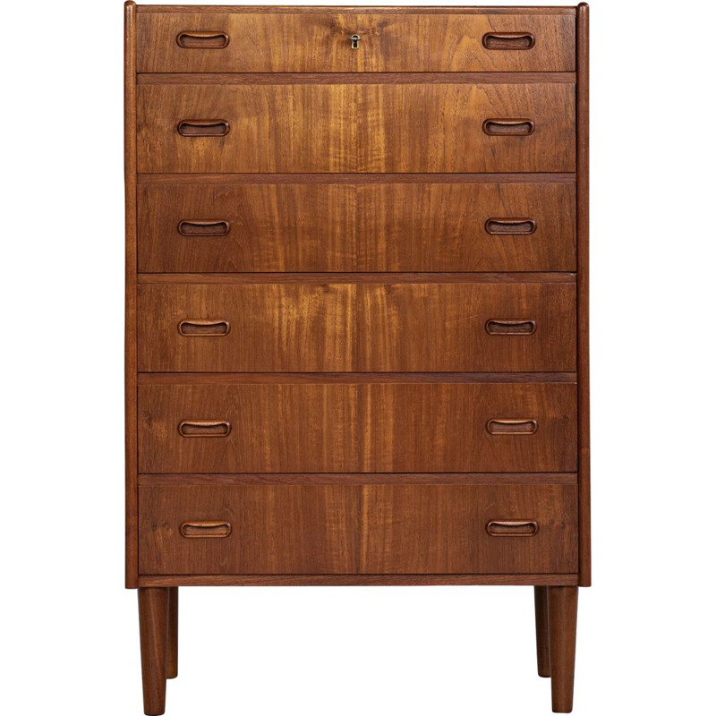 Chest of 6 drawers in teak Compact Mid century Danish 1960s