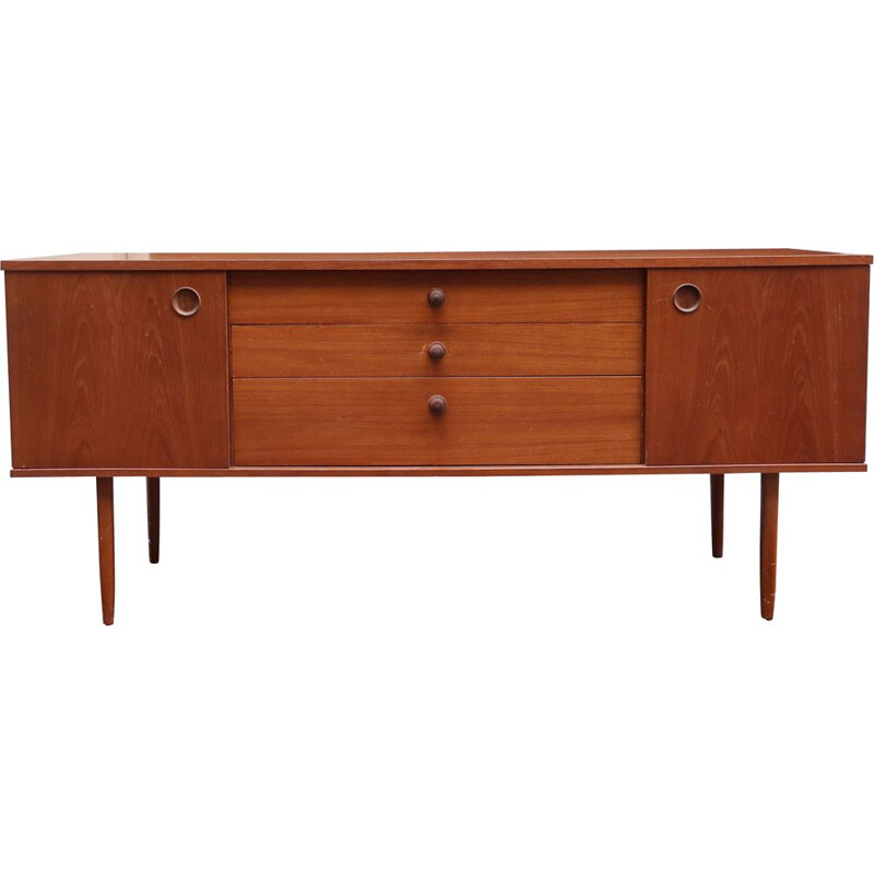 Sideboard Vintage 2 sliding doors in teak 1960