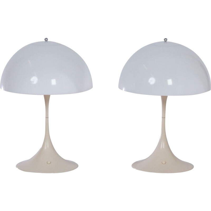 Pair of vintage Panthella table lamps by Verner Panton for Louis Poulsen, 1970