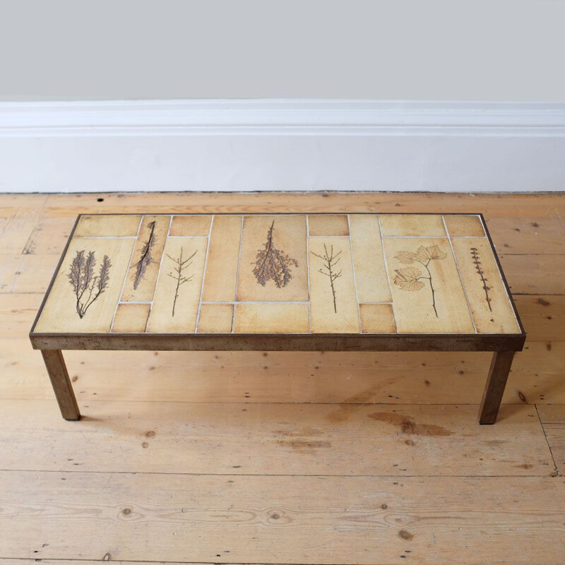 Coffee Table with Ceramic Tiles by Roger Capron Garrigue